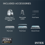 Piscine rectangulaire Intex Ultra XTR (24 x 12 x 4,3 pieds), lot de 2 flotteurs et glacière – Image 8