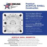 Spa American Spas Premium en acrylique pour 7 personnes avec banquette, 40 jets, ozonateur et réchauffeur de 5,5 kW – Image 5