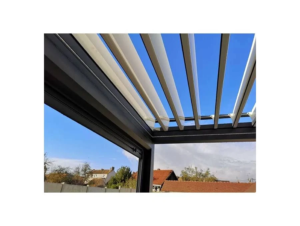 Pergola Bioclimatique Aluminium H2 Adossée Lames Orientables Parallèles Électrique (Moteur Vérin Télécommande) Sur Mesure À Chaque Poteau (Recommandé – Image 4