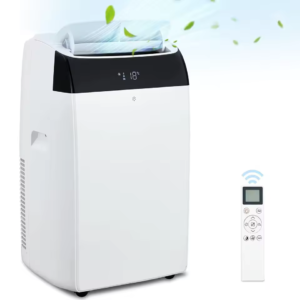 Climatiseur portable 14 000 BTU, unité de refroidissement 3-en-1 sur pied avec ventilateur et déshumidificateur, télécommande et mode nuit.
