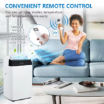 Climatiseur portable 14 000 BTU, unité de refroidissement 3-en-1 sur pied avec ventilateur et déshumidificateur, télécommande et mode nuit. – Image 5