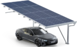 Carport solaire extensible Spg5-A avec 12 panneaux solaires et gouttière