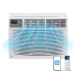 Climatiseur de fenêtre 12 000 BTU avec Wi-Fi et télécommande, capacité de refroidissement jusqu'à 550 pi², 115 V, pour pièces