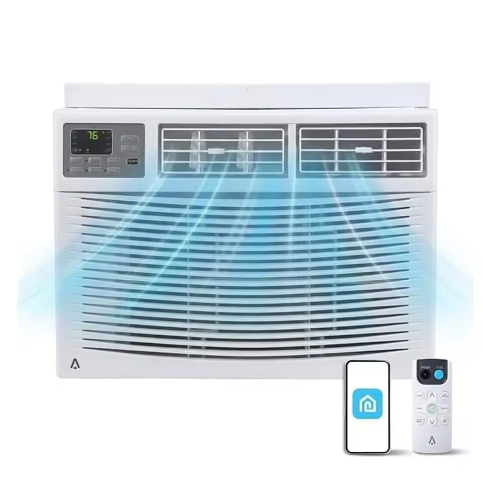 download (50) Climatiseur de fenêtre 12 000 BTU avec Wi-Fi et télécommande, capacité de refroidissement jusqu'à 550 pi², 115 V, pour pièces – Image 1