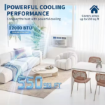 Climatiseur de fenêtre 12 000 BTU avec Wi-Fi et télécommande, capacité de refroidissement jusqu'à 550 pi², 115 V, pour pièces – Image 6