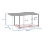 Hespéride Carport NEIRIA Graphite 5,5 x 3 m – Image 2