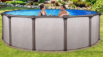 Piscine hors terre ronde Melenia de 12 pi x 54 po – Dotée de margelles supérieures couleur bronze métallisé – Image 4