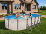Piscine hors-sol ovale Boreal 14 pi x 20 pi x 52 po – Inclut un liner bleu de calibre 20 et un skimmer traversant – Image 5