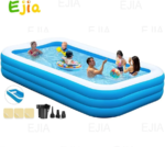 Canapé gonflable et piscine 2-en-1 (5 m / 16 pi) pour fêtes de famille en plein air – Fauteuil de détente de luxe pour enfants et adultes