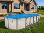 Piscine hors-sol ovale Boreal 14 pi x 20 pi x 52 po – Inclut un liner bleu de calibre 20 et un skimmer traversant – Image 3