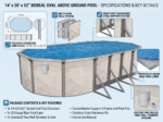 Piscine hors-sol ovale Boreal 14 pi x 20 pi x 52 po – Inclut un liner bleu de calibre 20 et un skimmer traversant – Image 7