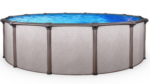 Piscine hors-sol ronde Melenia de 27 pi x 54 po – Dotée de margelles supérieures couleur bronze métallisé – Image 8