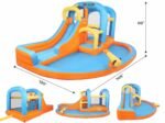 Parc aquatique gonflable 5 en 1, comprenant un toboggan aquatique gonflable avec souffleur d'air, un mur d'escalade, une zone de double saut, une pataugeoire, un canon à eau, etc. – Image 6